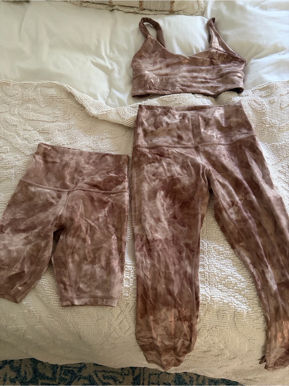 lululemon athletica diamond dye mink berry Leggings, shorts & Sports Bra Set